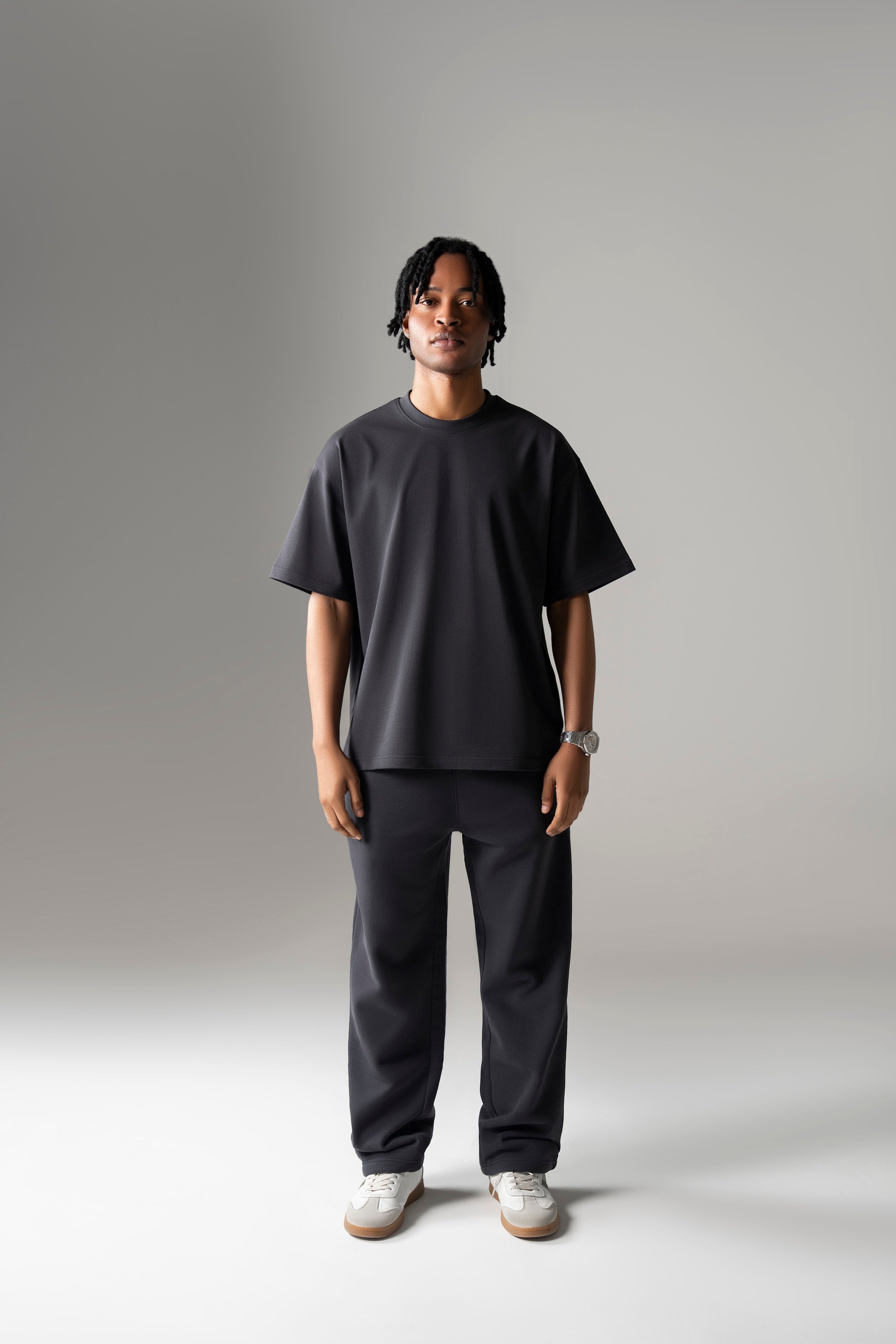 Core Oversized Boxy Heavy Cotton Tee - Grey Metallic