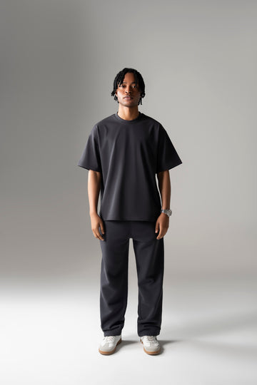 Core Oversized Boxy Heavy Cotton Tee - Grey Metallic