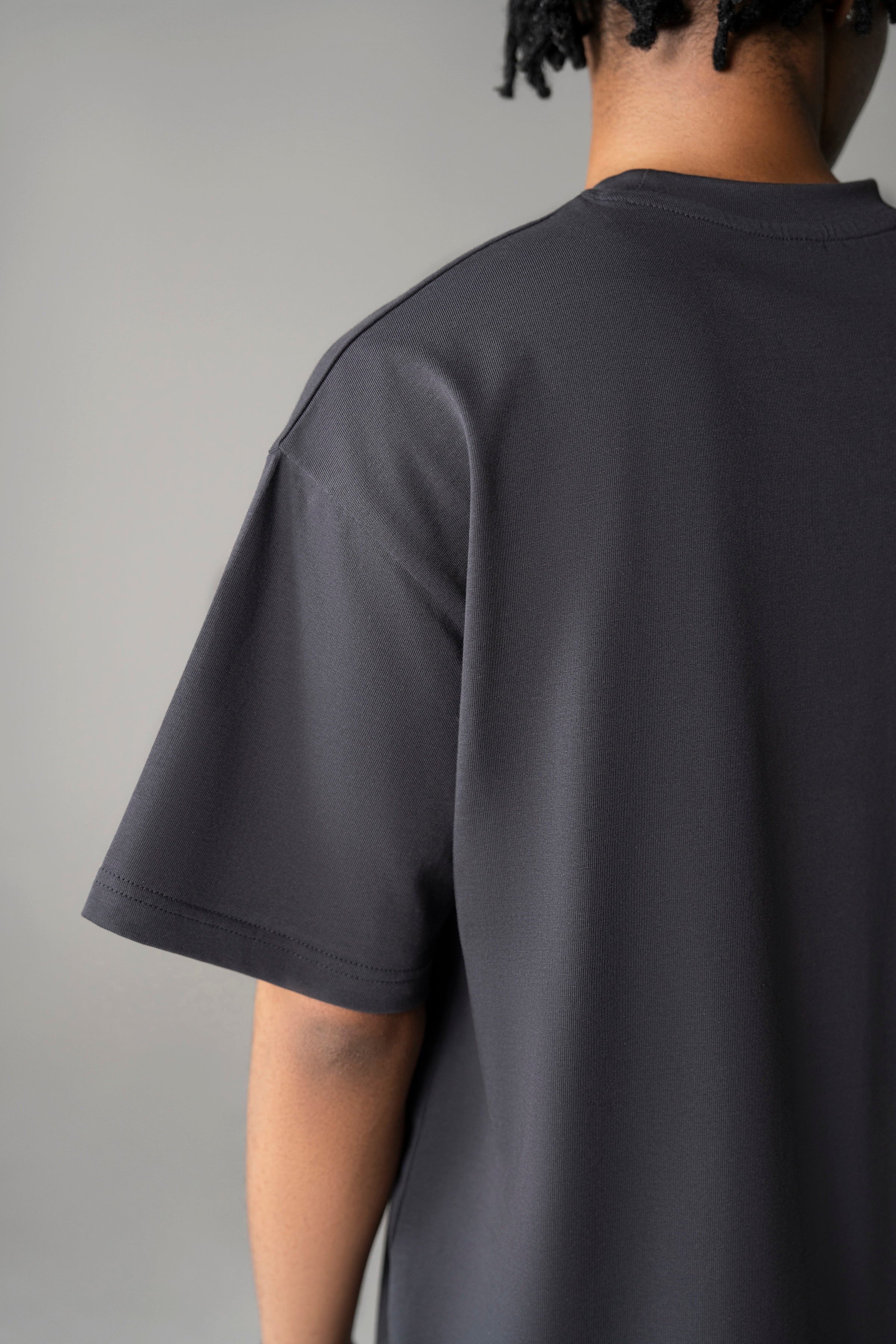 Core Oversized Boxy Heavy Cotton Tee - Grey Metallic