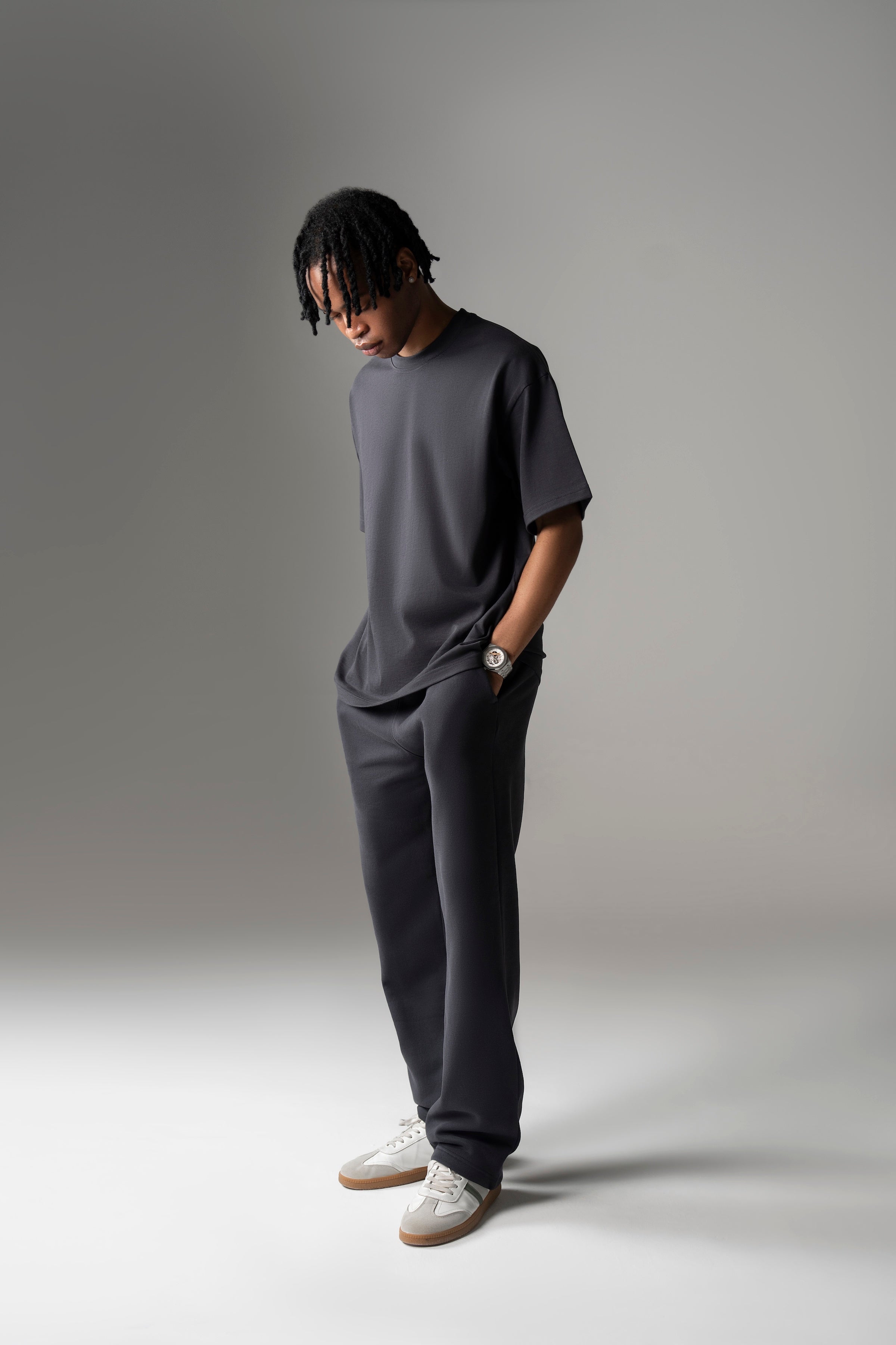 Core Oversized Boxy Heavy Cotton Tee - Grey Metallic