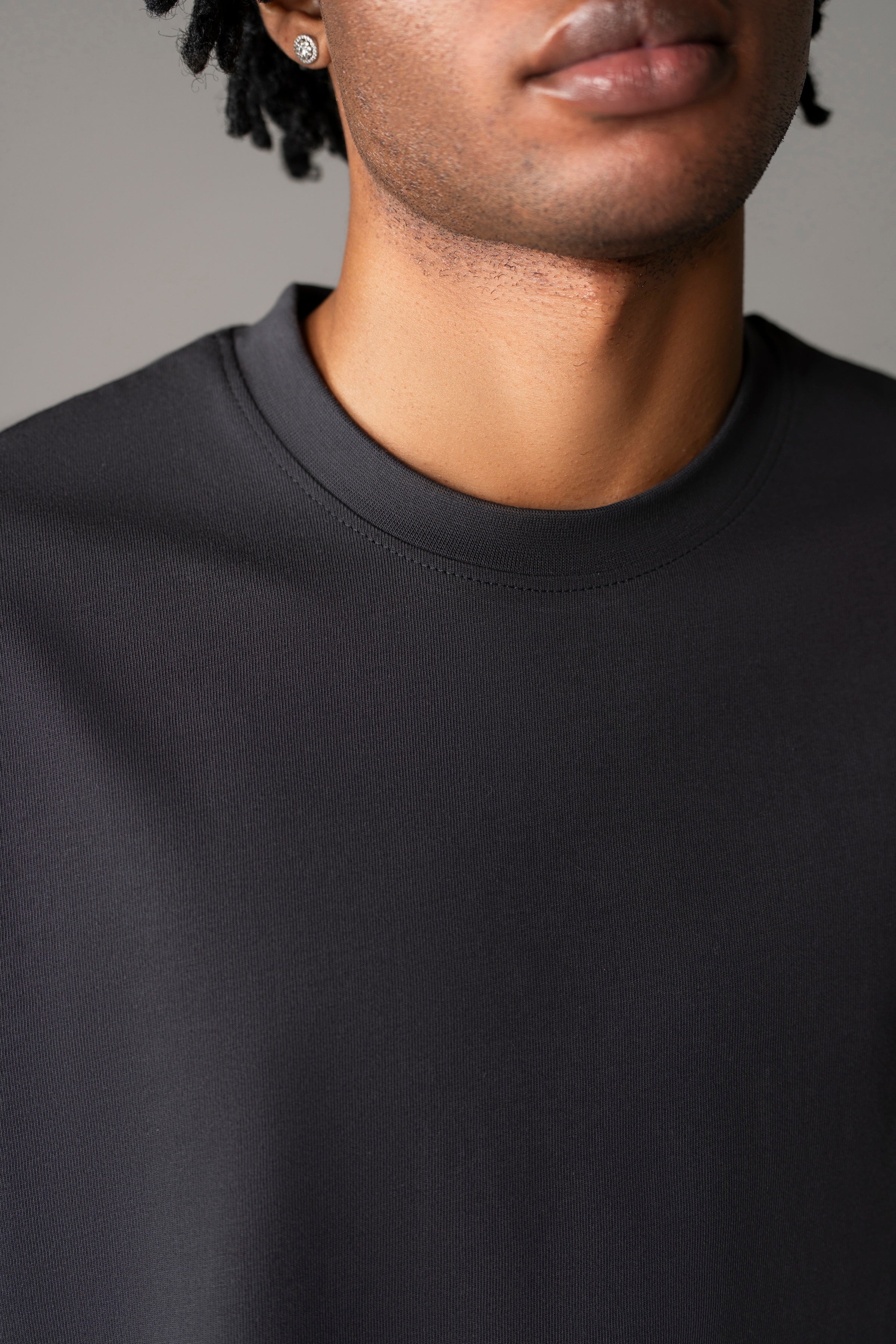 Core Oversized Boxy Heavy Cotton Tee - Grey Metallic