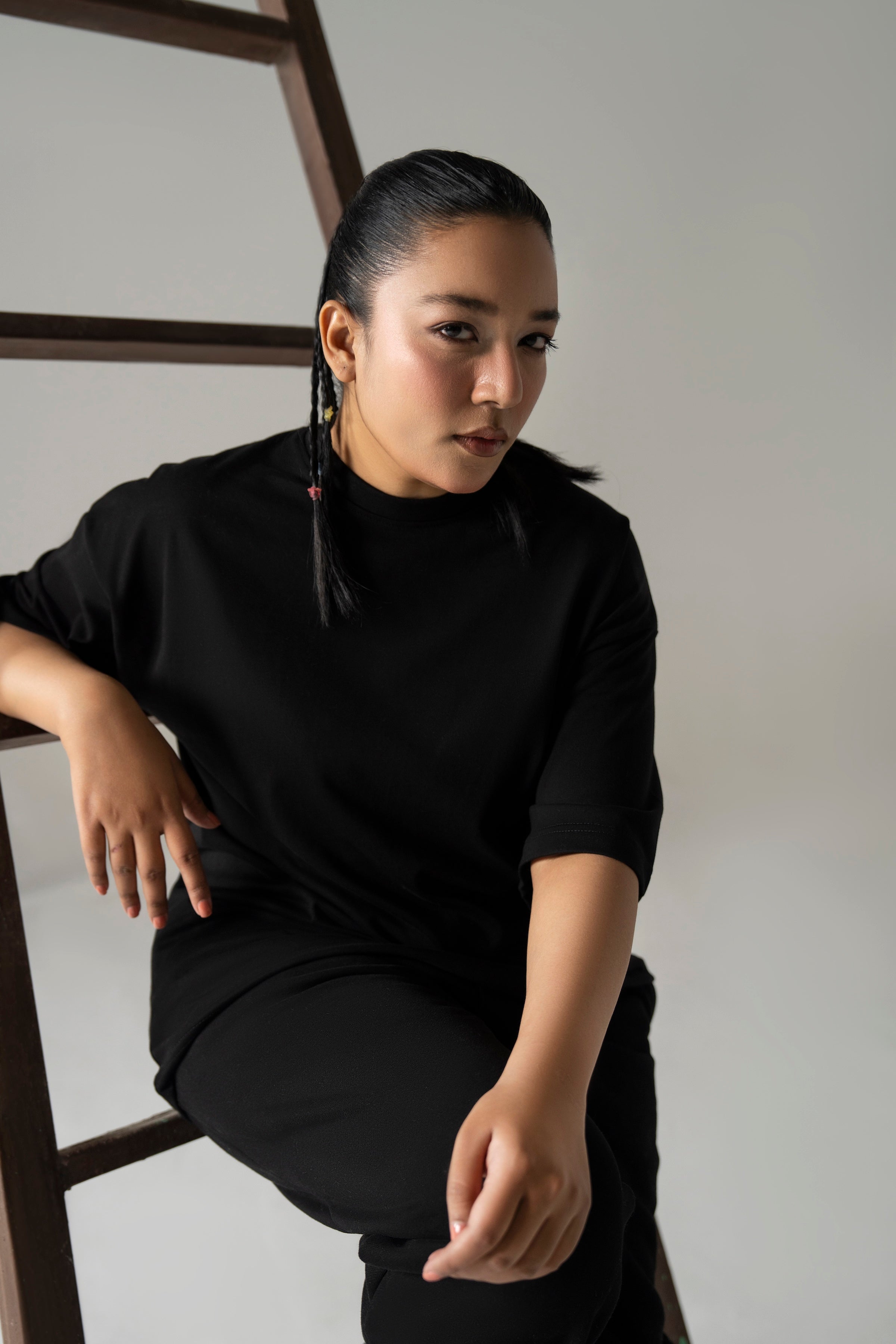 Core Oversized Boxy Heavy Cotton Tee - Black
