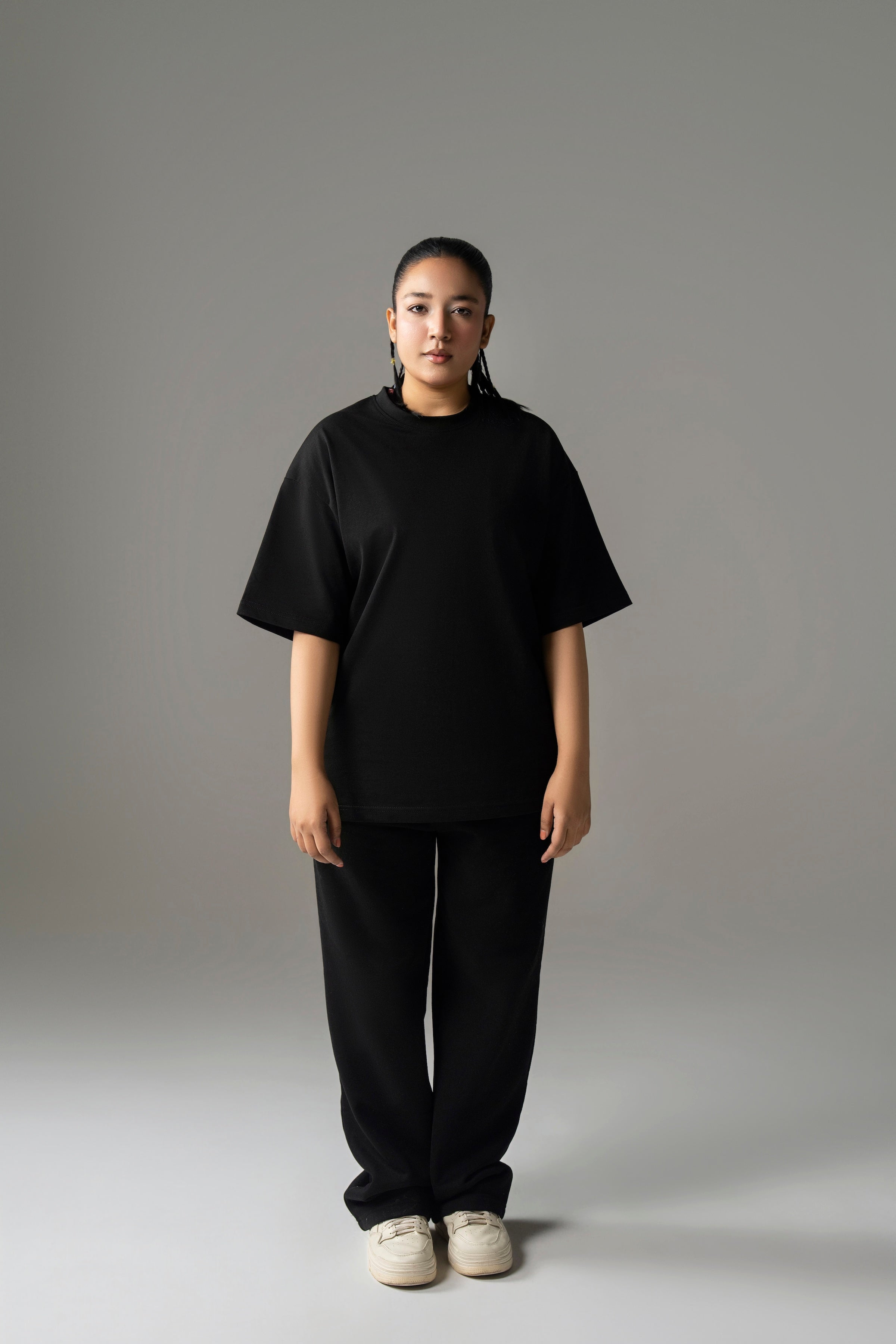 Core Oversized Boxy Heavy Cotton Tee - Black