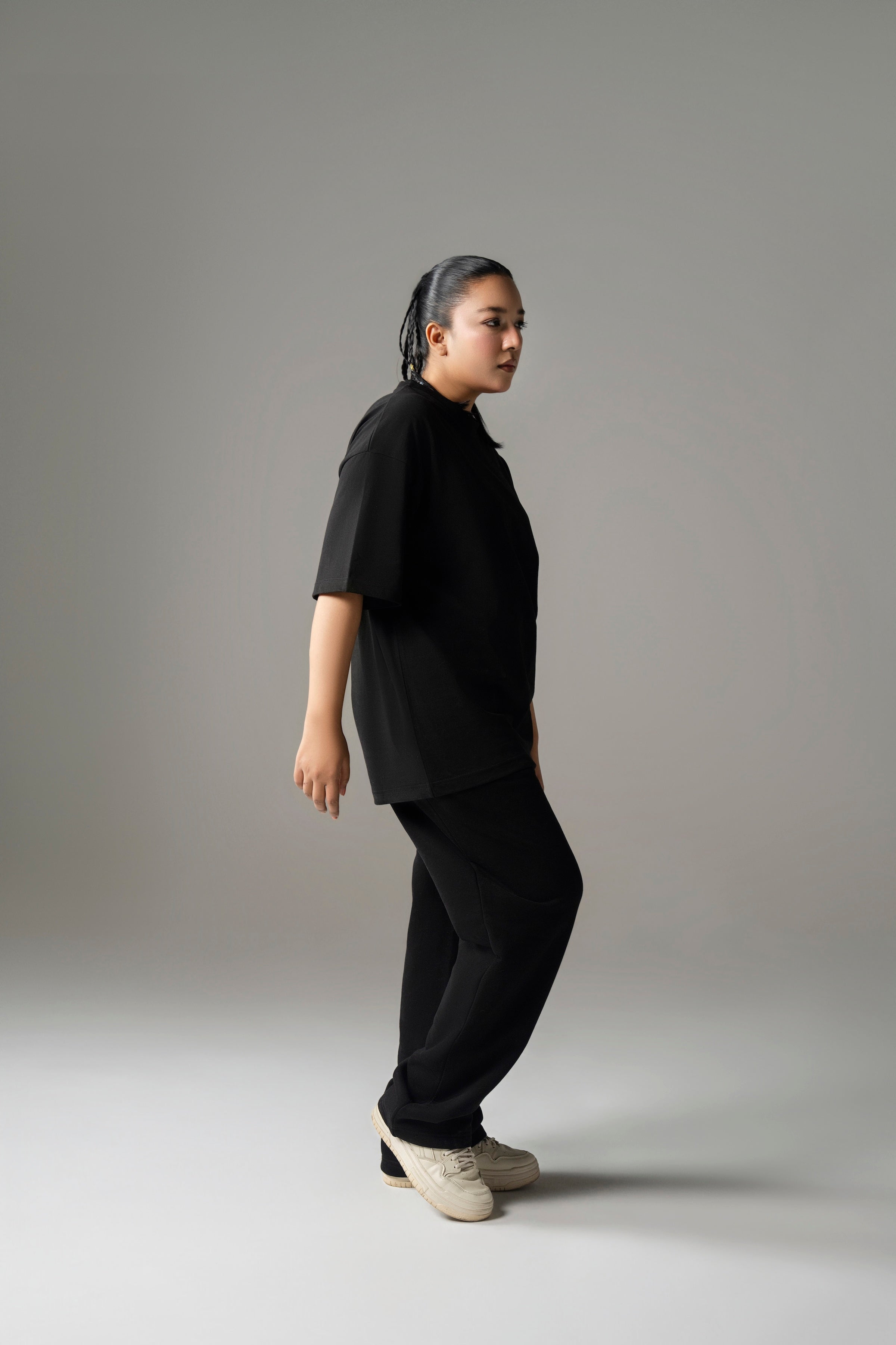 Core Oversized Boxy Heavy Cotton Tee - Black