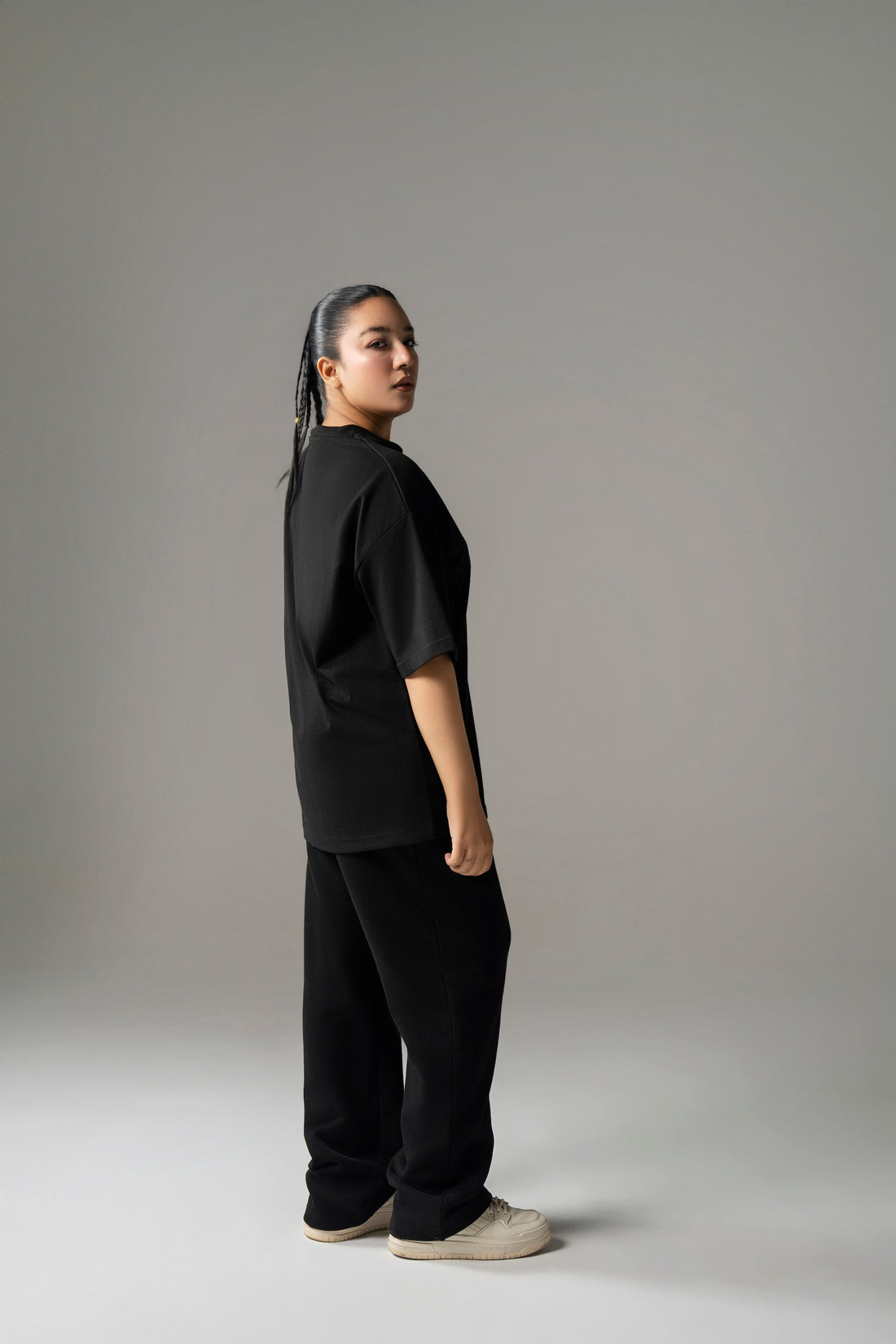 Core Oversized Boxy Heavy Cotton Tee - Black