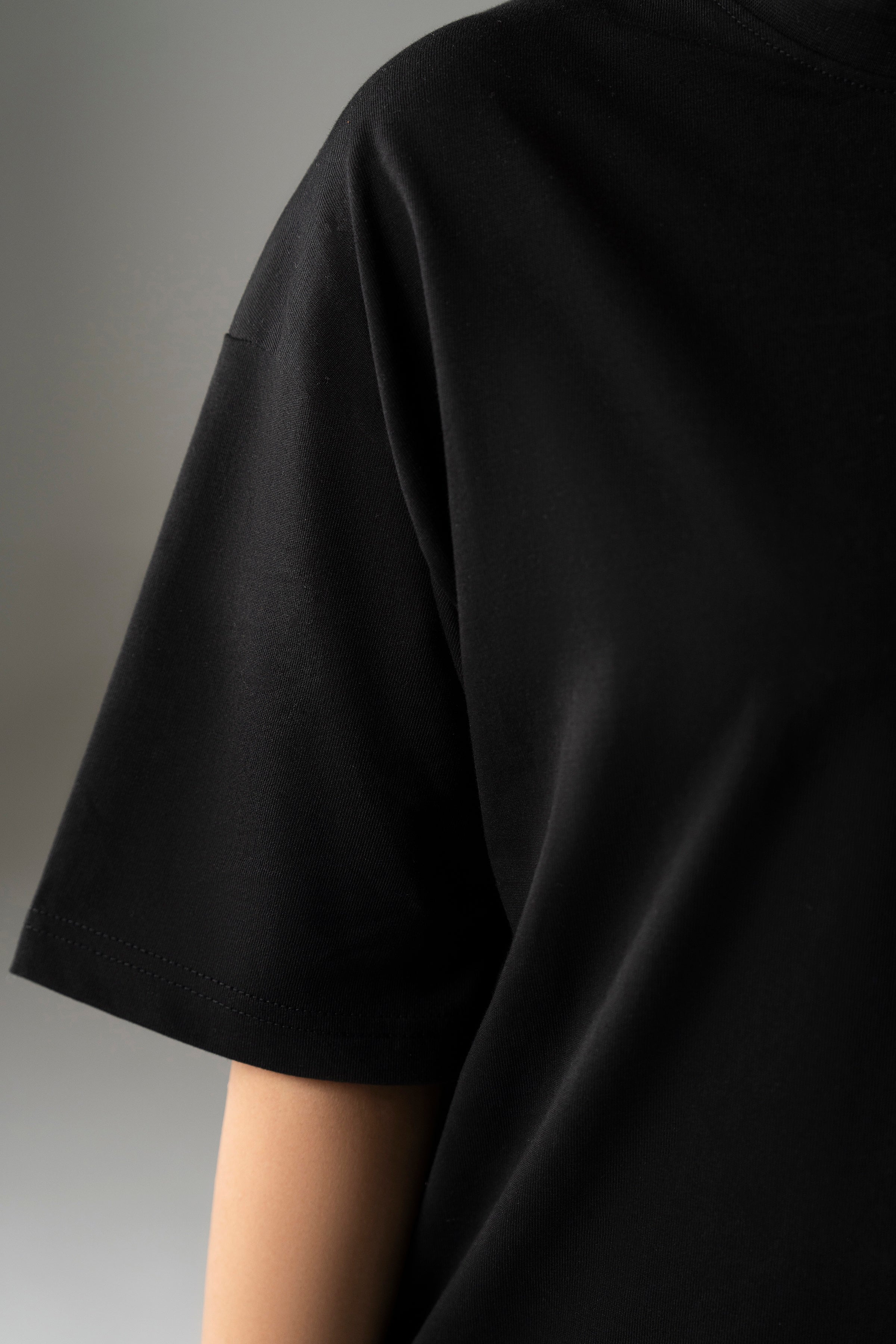 Core Oversized Boxy Heavy Cotton Tee - Black