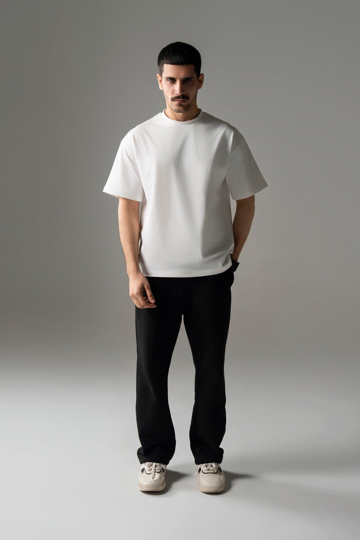 Core Oversized Boxy Heavy Cotton Tee - White