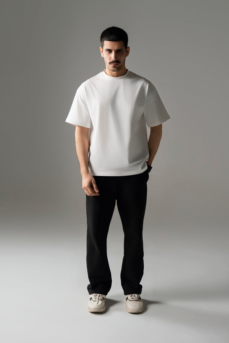 Core Oversized Boxy Heavy Cotton Tee - White