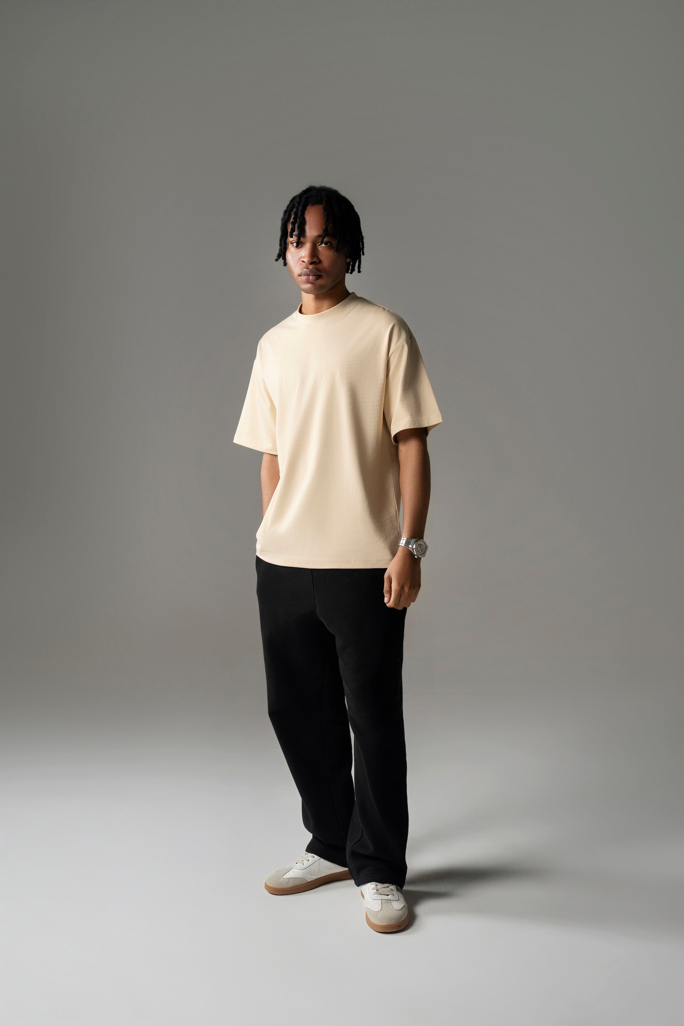 Core Oversized Boxy Heavy Cotton Tee - Ivory