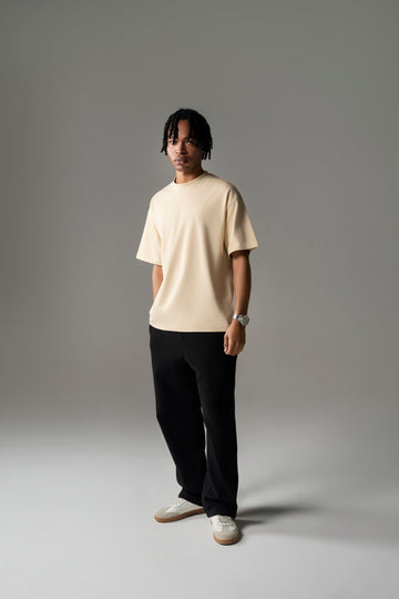 Core Oversized Boxy Heavy Cotton Tee - Ivory