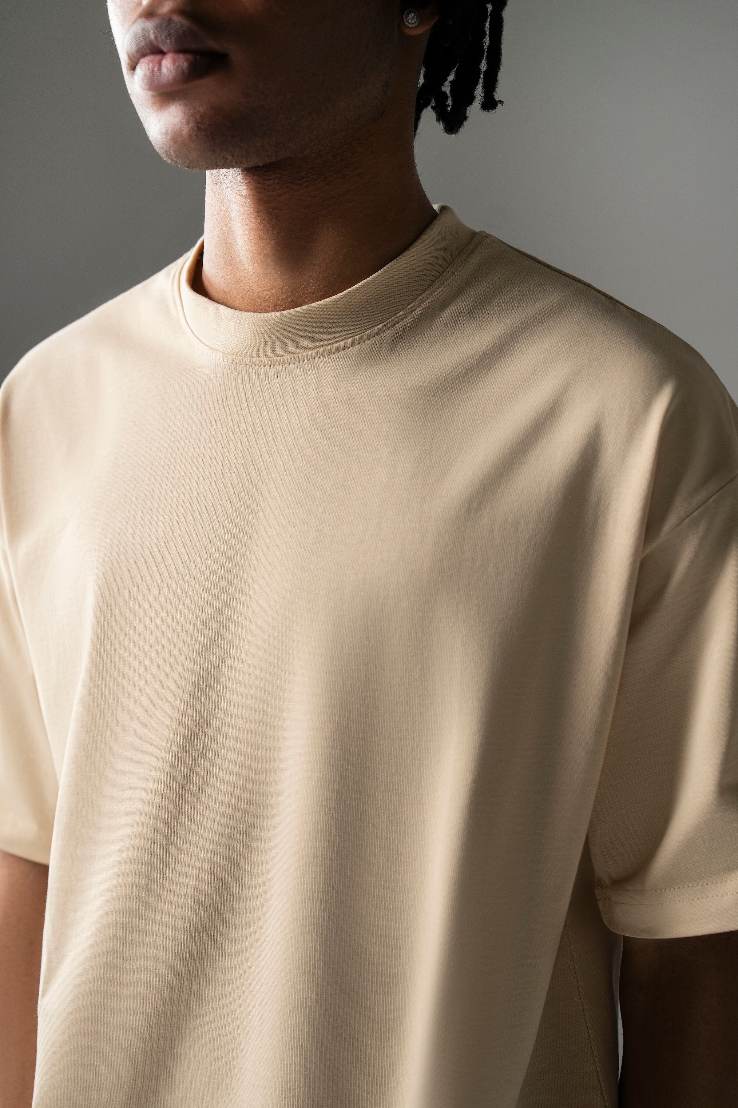 Core Oversized Boxy Heavy Cotton Tee - Ivory