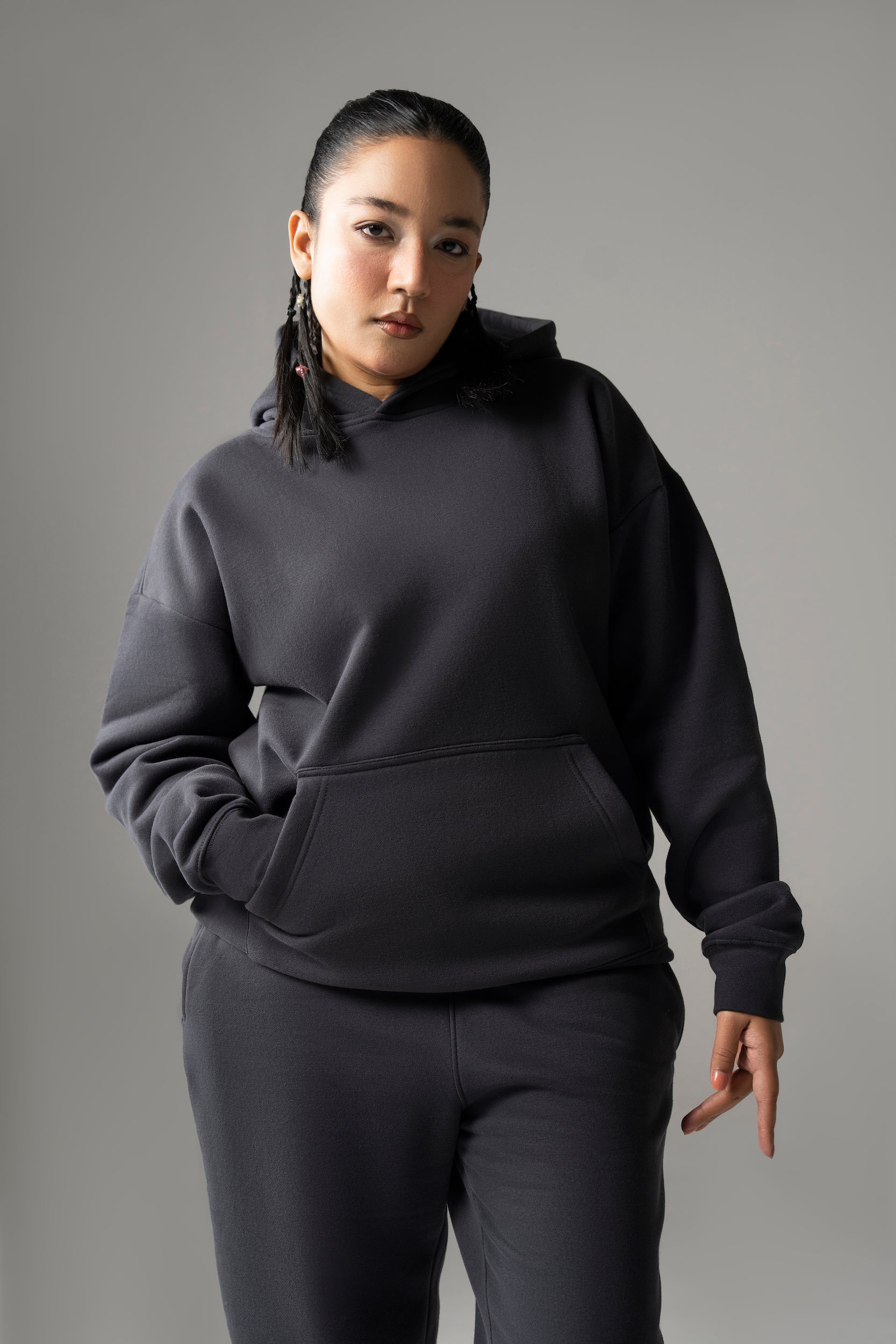 THE COZY HOODIE (GREY METALLIC)